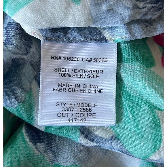 Joie Women’s Size XS 100% Silk Peony Floral‎ Blouse - Picture 6 of 7